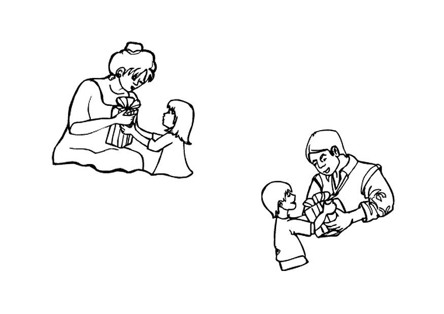 Disegno da colorare festa della mamma - festa del papA 